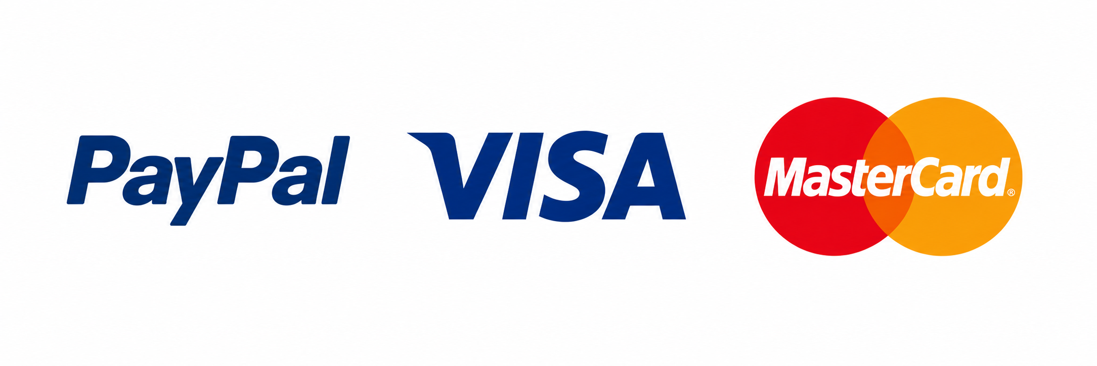 PayPal, Visa and Mastercard